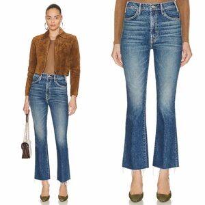 MOTHER- The Hustler Flood Fray in Beer Me Size 26 Ankle Pants High Waisted Jeans